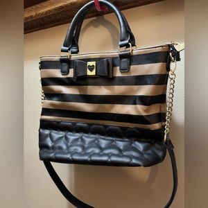 Betsy Johnson purse, almost new, zipper, cute detailing with hearts